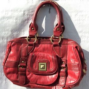 Kate Landry faux crocodile satchel purse